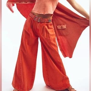 We The Free Orange Wide Leg Pants